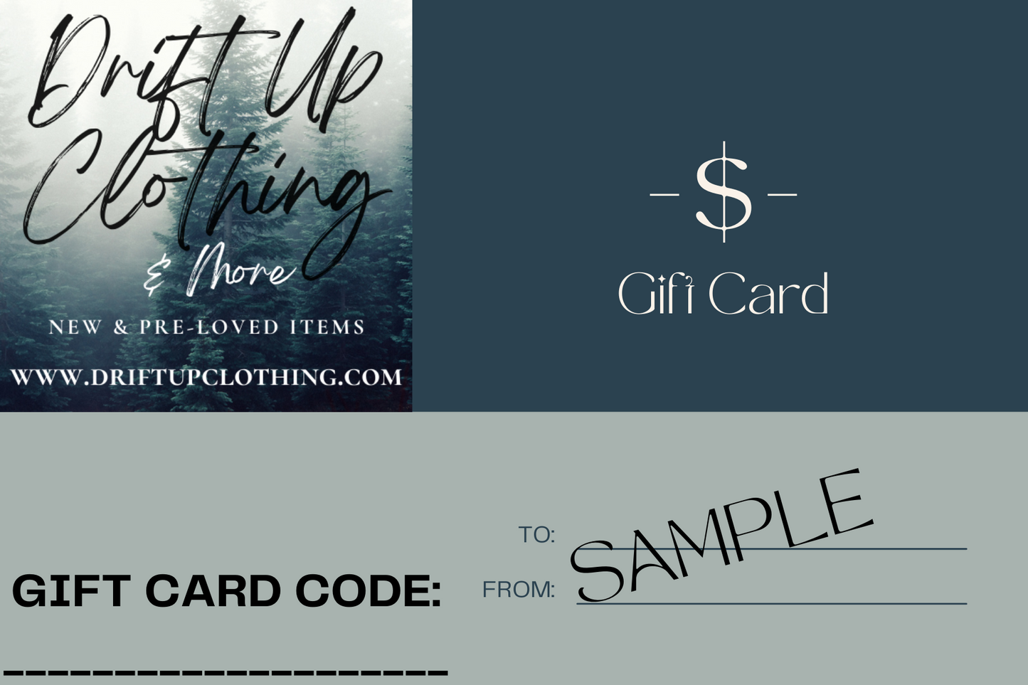 Drift Up Clothing Digital Gift Cards