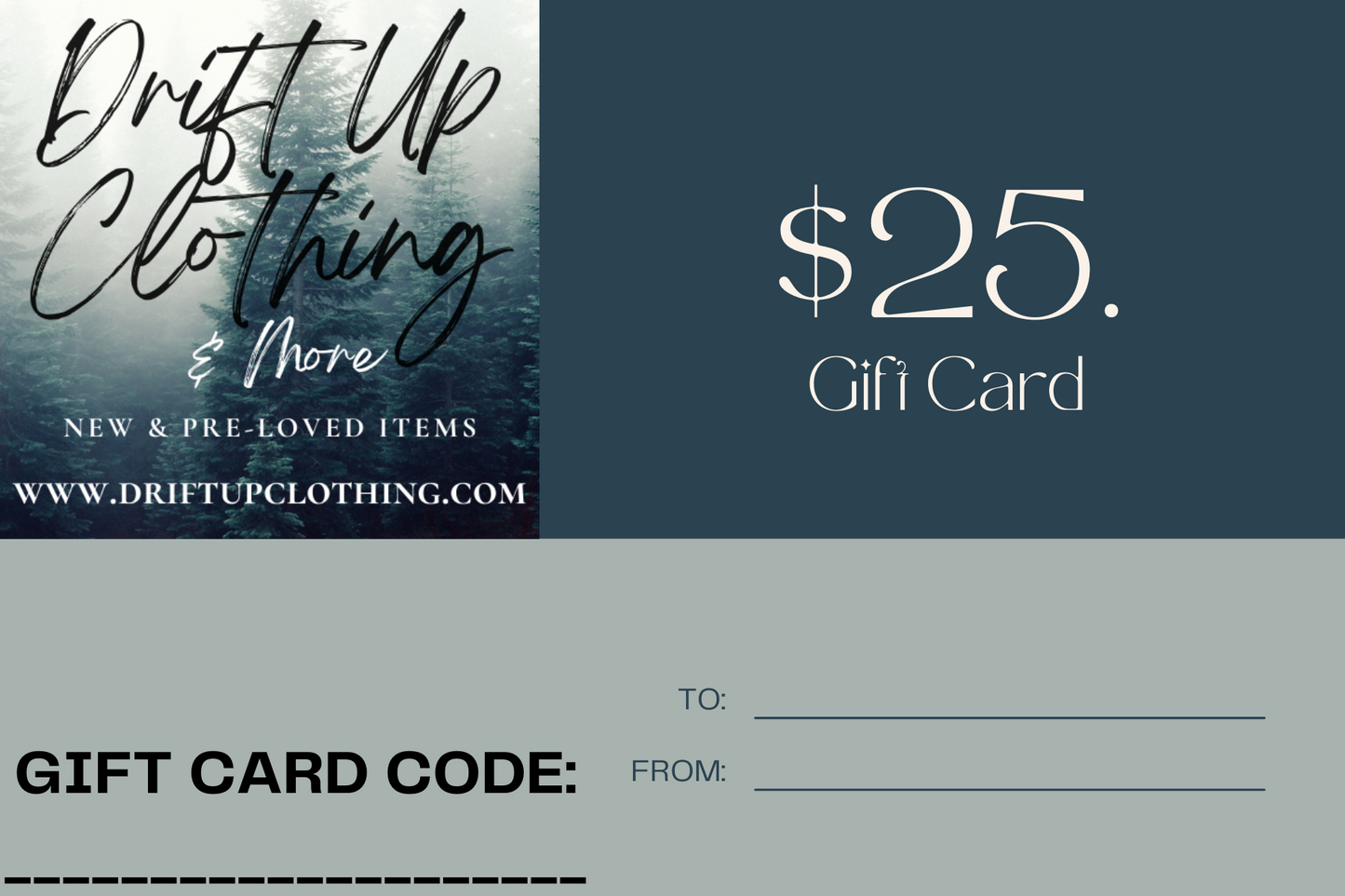 Drift Up Clothing Digital Gift Cards