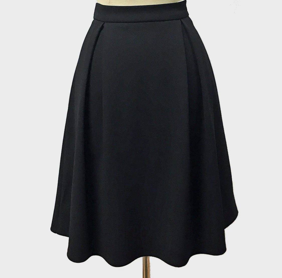 Box Pleated Skirt in Black