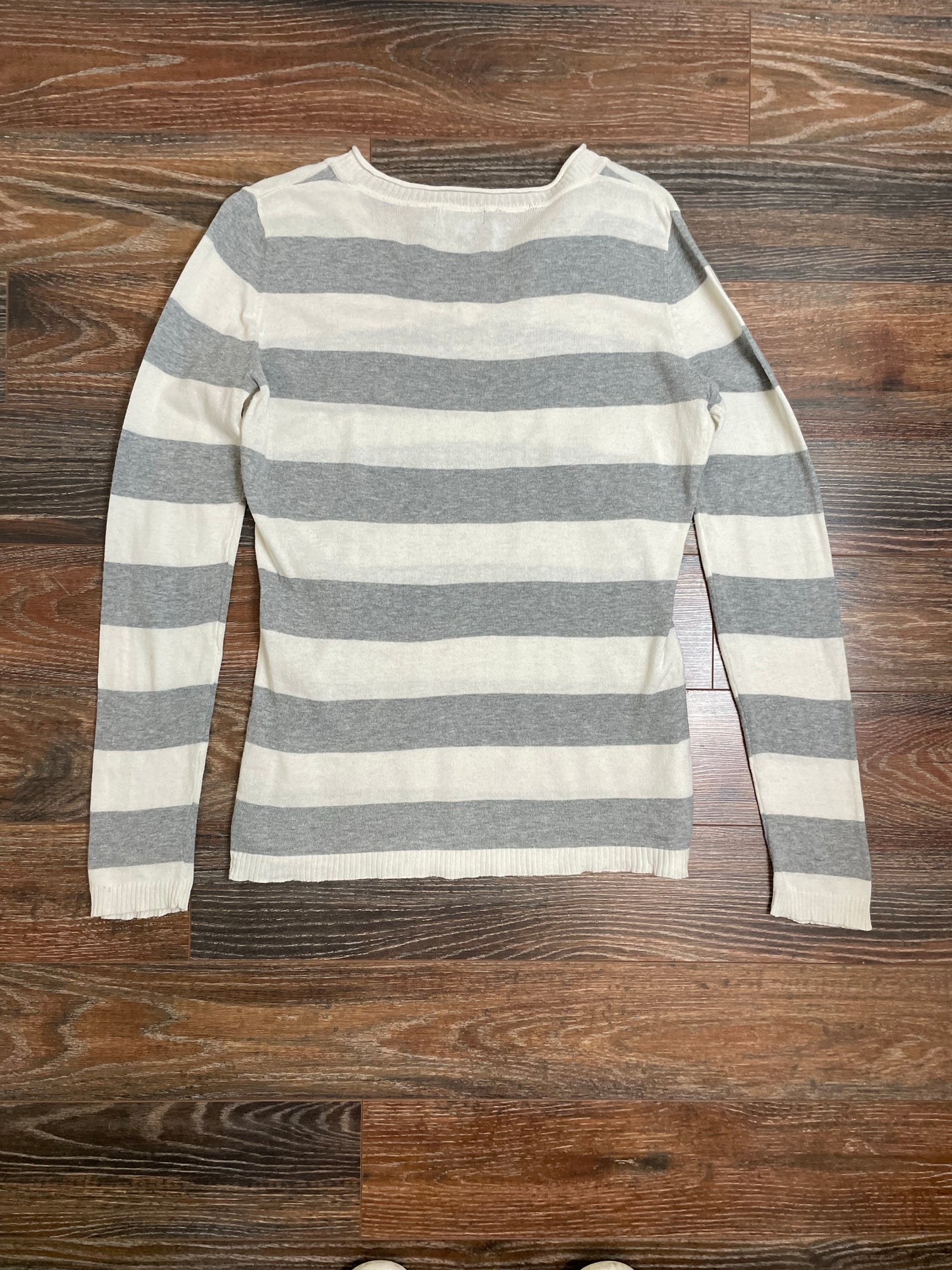 Grey and White Striped Shirt