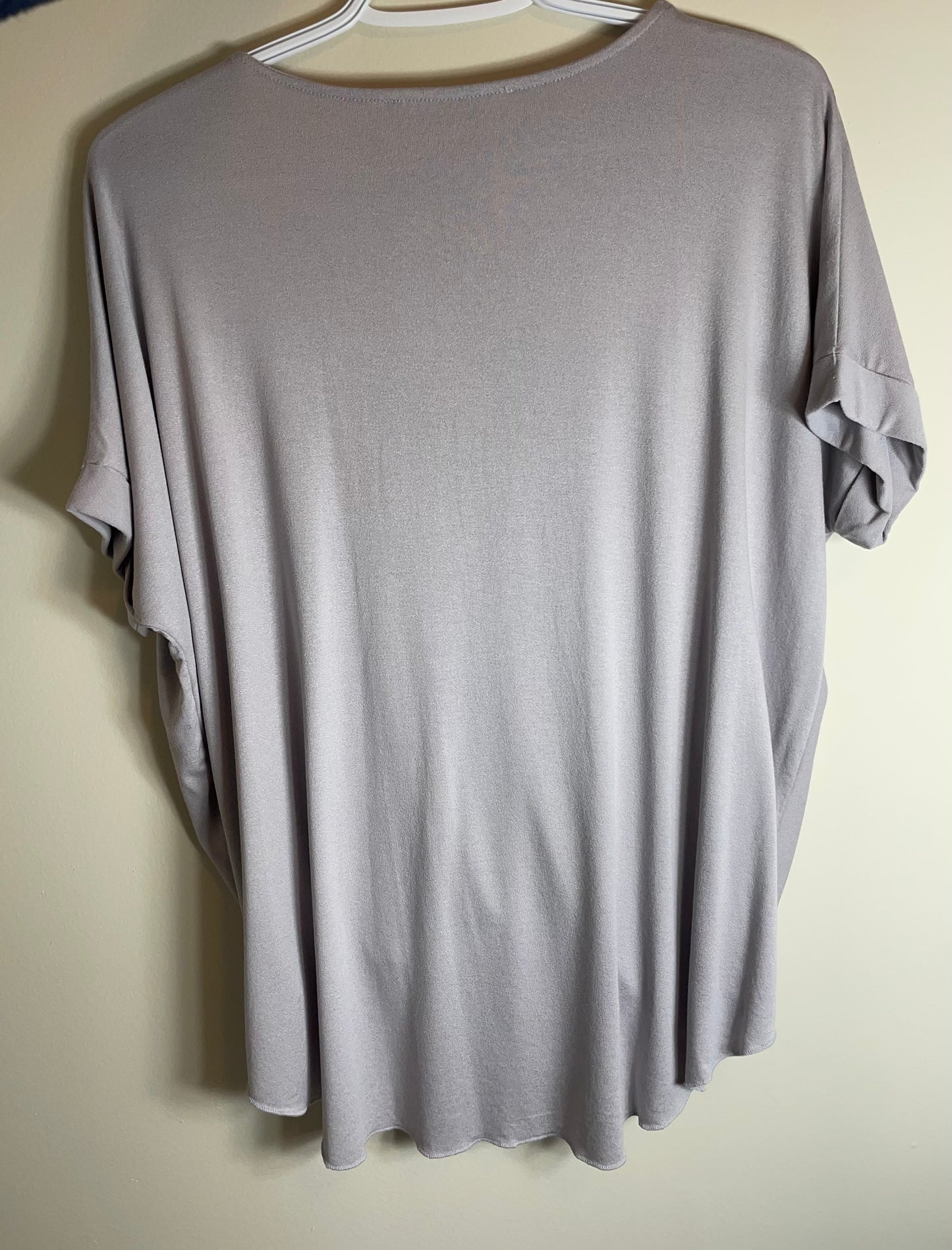 Cross-over Draped Shirt in Grey