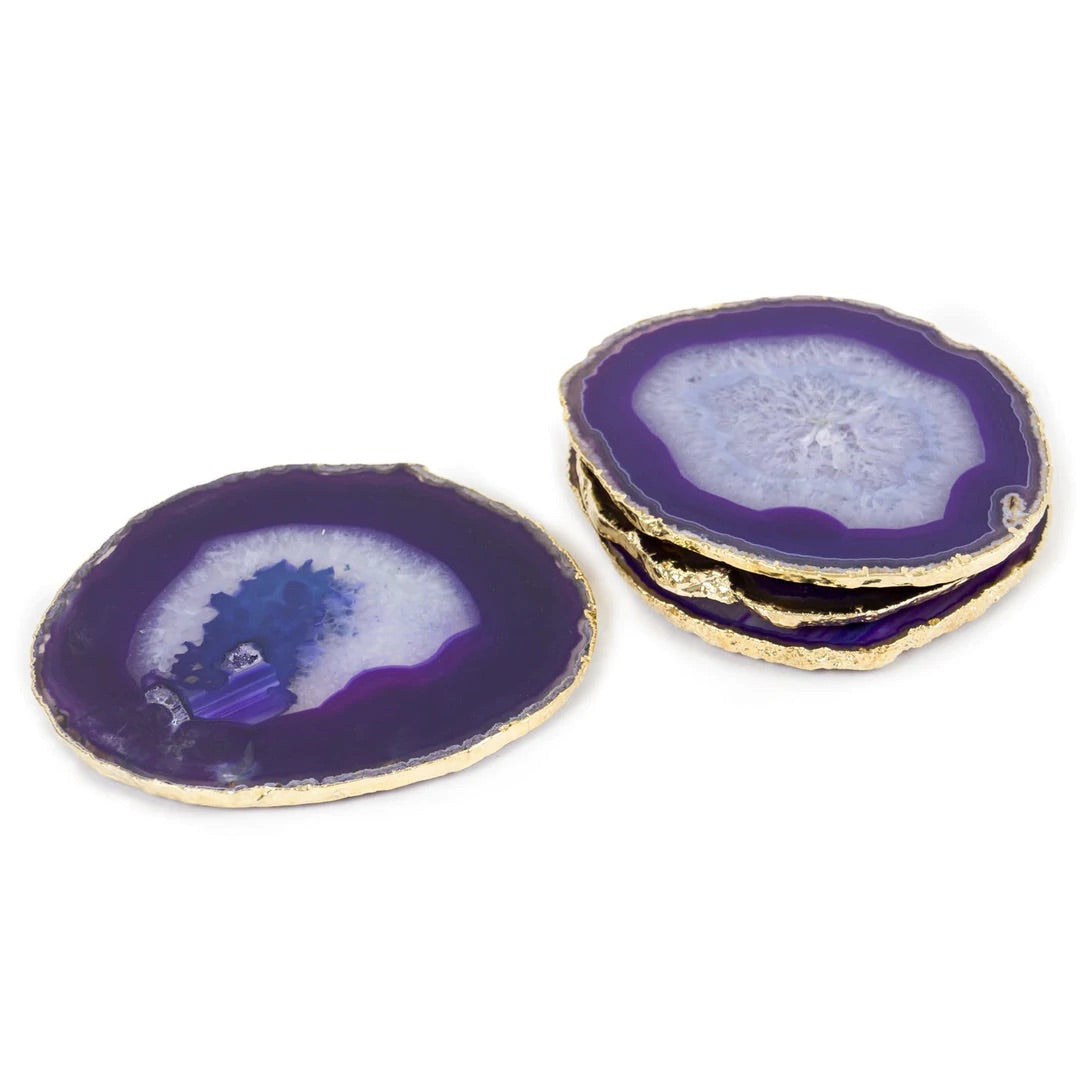 Purple Agate Coasters (Set of 2)