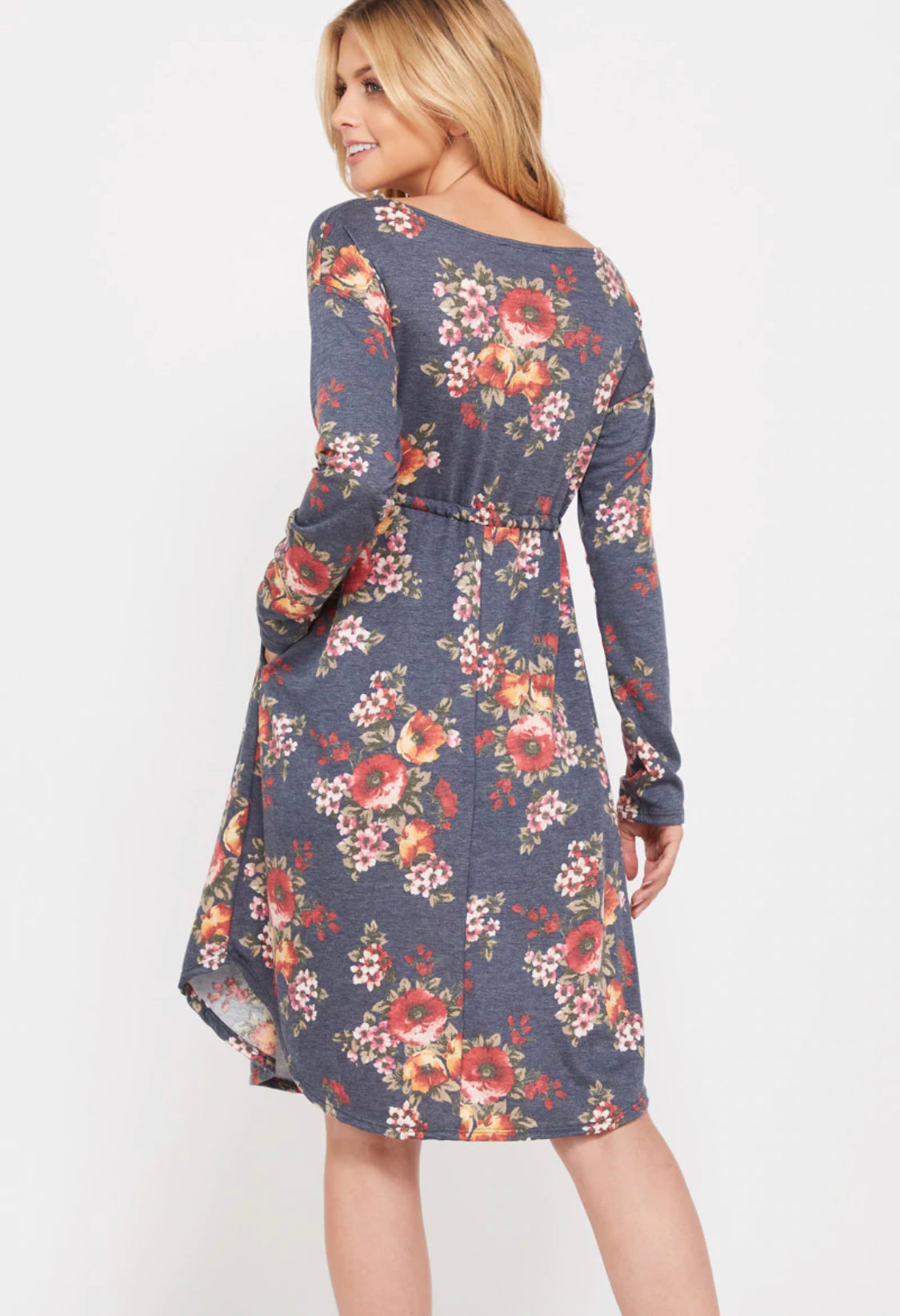 Long Sleeve Midi Floral Dress